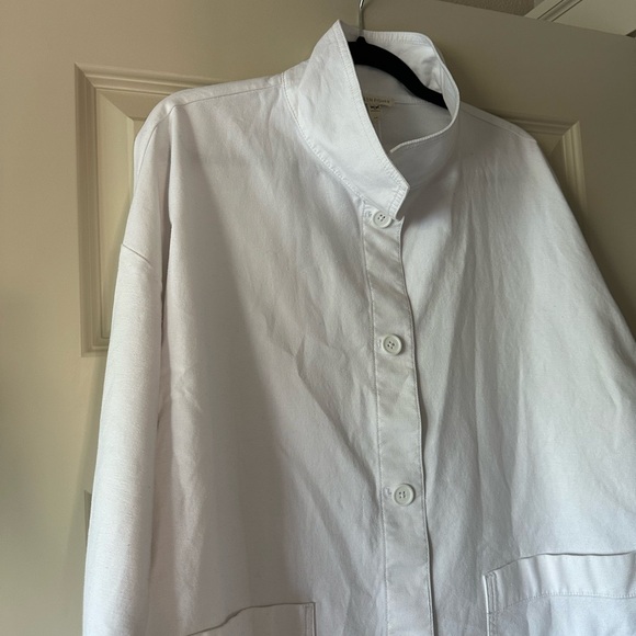 Eileen Fisher Stand Collar Jacket in White - Picture 7 of 10